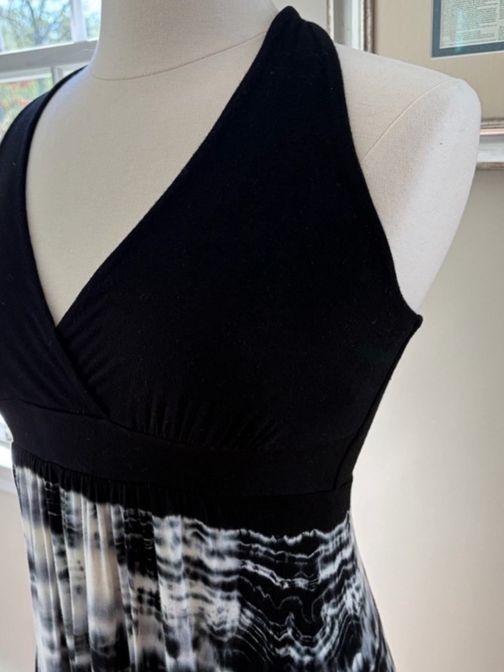 Green Dragon Black and White Maxi Dress